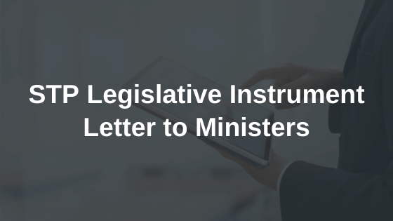 STP Legislative Instrument Letter to Ministers
